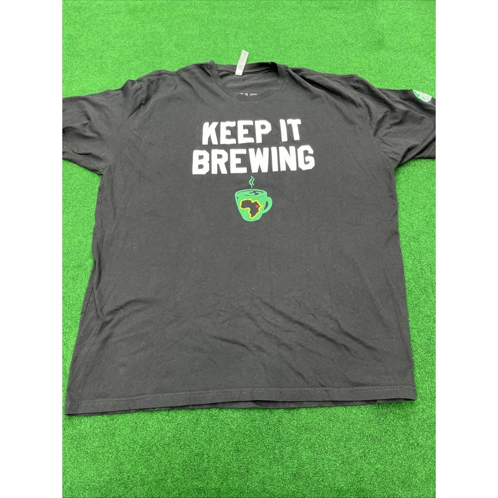 Starbucks 2020 Keep It Brewing Double Sided Graphic T-Shirt Black Mens Size 3XL